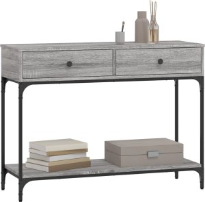 vidaXL Stolik konsolowy, szary dąb sonoma, 100x34,5x75 cm 3