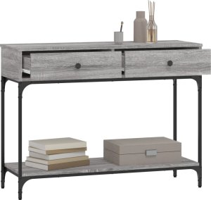 vidaXL Stolik konsolowy, szary dąb sonoma, 100x34,5x75 cm 4