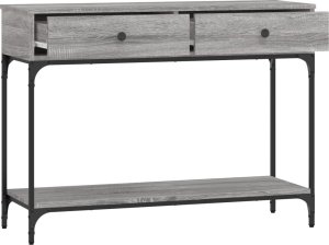 vidaXL Stolik konsolowy, szary dąb sonoma, 100x34,5x75 cm 8