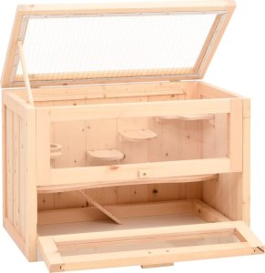 vidaXL Klatka dla chomika, 60x35,5x42 cm, lite drewno jodłowe 3