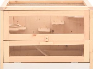 vidaXL Klatka dla chomika, 60x35,5x42 cm, lite drewno jodłowe 4