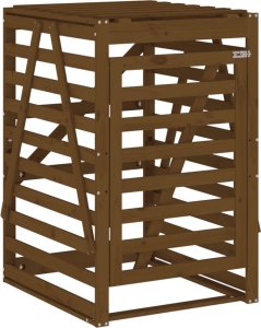 vidaXL Obudowa kosza na śmieci, miodowy brąz, 84x90x128,5 cm, sosna 2