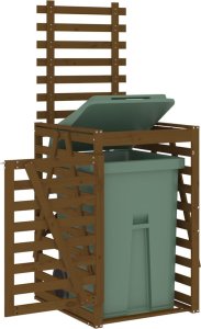 vidaXL Obudowa kosza na śmieci, miodowy brąz, 84x90x128,5 cm, sosna 4