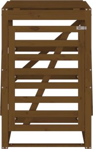 vidaXL Obudowa kosza na śmieci, miodowy brąz, 84x90x128,5 cm, sosna 5