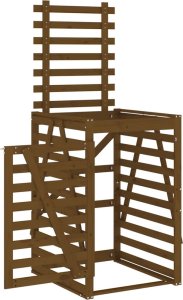 vidaXL Obudowa kosza na śmieci, miodowy brąz, 84x90x128,5 cm, sosna 6