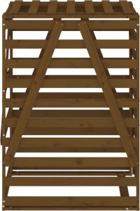 vidaXL Obudowa kosza na śmieci, miodowy brąz, 84x90x128,5 cm, sosna 7