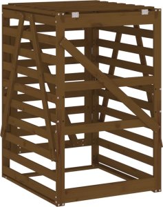 vidaXL Obudowa kosza na śmieci, miodowy brąz, 84x90x128,5 cm, sosna 8