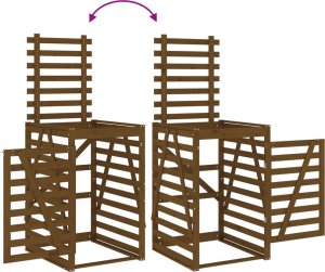 vidaXL Obudowa kosza na śmieci, miodowy brąz, 84x90x128,5 cm, sosna 9