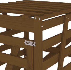 vidaXL Obudowa kosza na śmieci, miodowy brąz, 84x90x128,5 cm, sosna 10