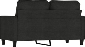 vidaXL Sofa 2-osobowa, czarna, 120 cm, tapicerowana tkaniną 5