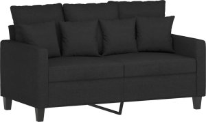 vidaXL Sofa 2-osobowa, czarna, 120 cm, tapicerowana tkaniną 2