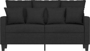 vidaXL Sofa 2-osobowa, czarna, 120 cm, tapicerowana tkaniną 3