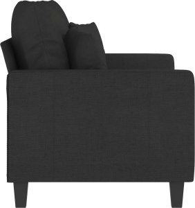 vidaXL Sofa 2-osobowa, czarna, 120 cm, tapicerowana tkaniną 4