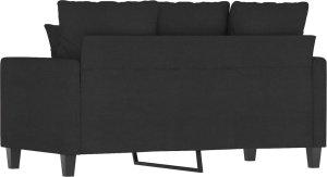 vidaXL Sofa 2-osobowa, czarna, 120 cm, tapicerowana tkaniną 5