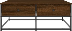 vidaXL Stolik kawowy, brązowy dąb, 100x99x40 cm 6
