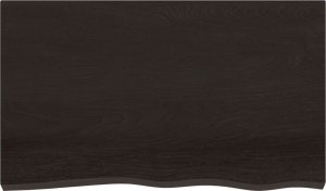 vidaXL Blat stołu, ciemnobrązowy, 100x60x2 cm, lite drewno dębowe 3