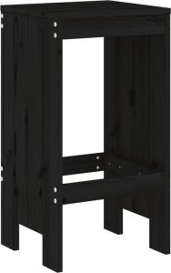 vidaXL Stołki barowe, 2 szt., czarne, 40x36x75 cm, drewno sosnowe 3