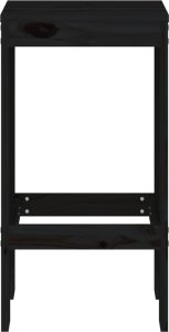 vidaXL Stołki barowe, 2 szt., czarne, 40x36x75 cm, drewno sosnowe 4