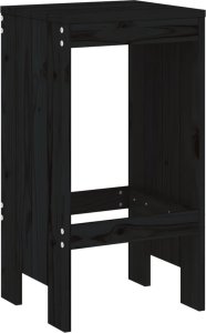 vidaXL Stołki barowe, 2 szt., czarne, 40x36x75 cm, drewno sosnowe 6