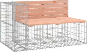 vidaXL Ławka ogrodowa z gabionem 122x71x65,5cm, lite drewno daglezjowe 2