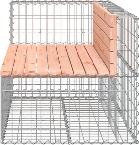 vidaXL Ławka ogrodowa z gabionem 122x71x65,5cm, lite drewno daglezjowe 4