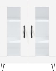 vidaXL Witrynka, biała, 69,5x34x180 cm, materiał drewnopochodny 8