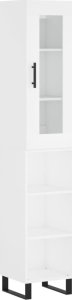 vidaXL Wysoka szafka, biała, 34,5x34x180 cm, materiał drewnopochodny 2