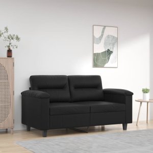 vidaXL 2-osobowa sofa, czarna, 120 cm, sztuczna skóra 1