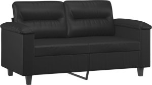 vidaXL 2-osobowa sofa, czarna, 120 cm, sztuczna skóra 2