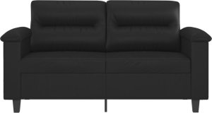 vidaXL 2-osobowa sofa, czarna, 120 cm, sztuczna skóra 3