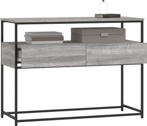 vidaXL Stolik konsolowy, szary dąb sonoma, 100x40x75 cm 4