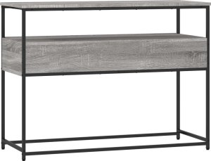 vidaXL Stolik konsolowy, szary dąb sonoma, 100x40x75 cm 8