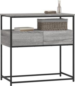 vidaXL Stolik konsolowy, szary dąb sonoma, 75x40x75 cm 3