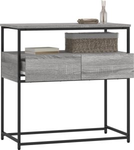 vidaXL Stolik konsolowy, szary dąb sonoma, 75x40x75 cm 4