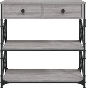 vidaXL Stolik konsolowy, szary dąb sonoma, 75x28x75 cm 6