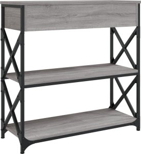 vidaXL Stolik konsolowy, szary dąb sonoma, 75x28x75 cm 8