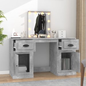 vidaXL Toaletka z oświetleniem LED, szarość betonu, 130x50x132,5 cm 3