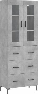 vidaXL Witrynka, szarość betonu 69,5x34x180 cm materiał drewnopochodny 2