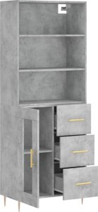 vidaXL Witrynka, szarość betonu 69,5x34x180 cm materiał drewnopochodny 4