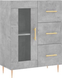vidaXL Witrynka, szarość betonu 69,5x34x180 cm materiał drewnopochodny 7