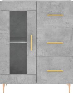 vidaXL Witrynka, szarość betonu 69,5x34x180 cm materiał drewnopochodny 8