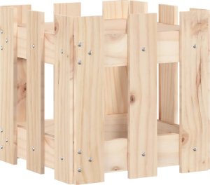 vidaXL Donica ogrodowa z płotkiem, 30x30x30 cm, lite drewno sosnowe 2