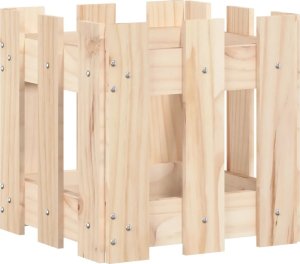 vidaXL Donica ogrodowa z płotkiem, 30x30x30 cm, lite drewno sosnowe 4