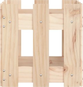 vidaXL Donica ogrodowa z płotkiem, 30x30x30 cm, lite drewno sosnowe 6