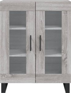 vidaXL Witrynka szary dąb sonoma 69,5x34x180cm materiał drewnopochodny 8