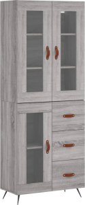 vidaXL Witrynka szary dąb sonoma 69,5x34x180cm materiał drewnopochodny 2