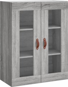 vidaXL Witrynka szary dąb sonoma 69,5x34x180cm materiał drewnopochodny 5