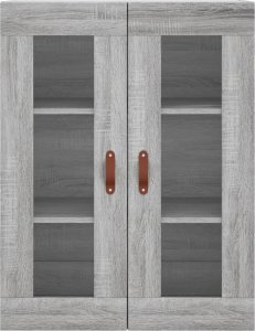 vidaXL Witrynka szary dąb sonoma 69,5x34x180cm materiał drewnopochodny 6