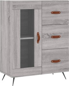 vidaXL Witrynka szary dąb sonoma 69,5x34x180cm materiał drewnopochodny 7