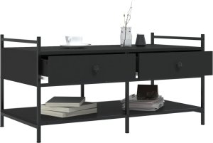 vidaXL Stolik kawowy, czarny, 99x50x50 cm 4